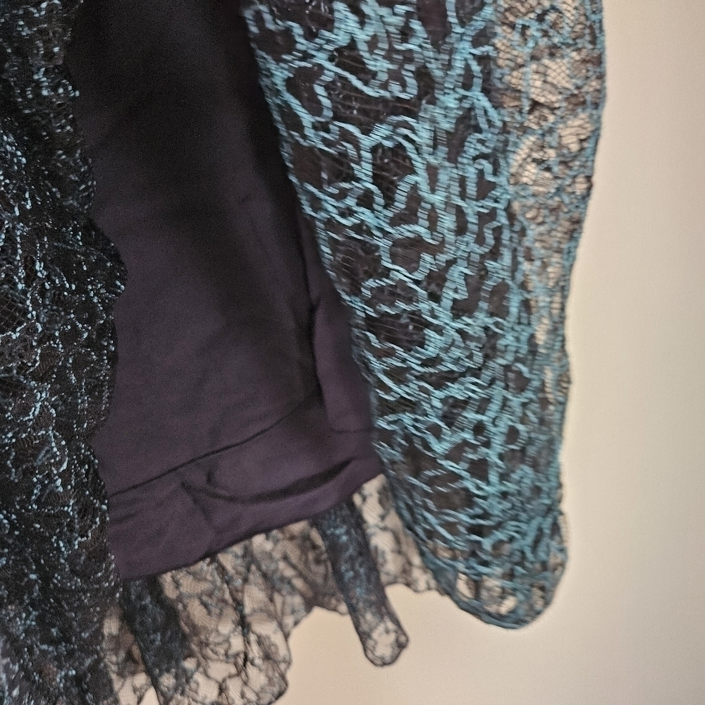 NWT See by Chloe Floral Mesh Midi Lace Blue dress size 42/ 12 - Picture 4 of 12